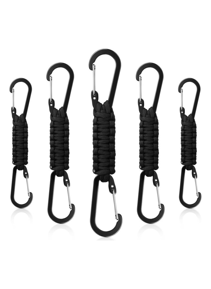 Durable Paracord Keychain Lanyard with Clips for Keys, Water Bottles, and Tools - Includes Carabiner for Easy Attachment to Backpacks and Gear.