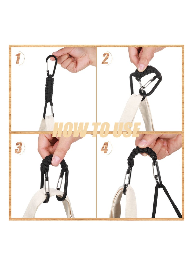 Durable Paracord Keychain Lanyard with Clips for Keys, Water Bottles, and Tools - Includes Carabiner for Easy Attachment to Backpacks and Gear.