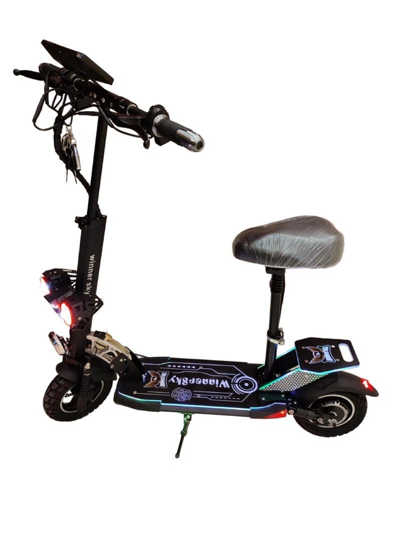 High-Power Electric Scooter with 48V 13Ah Battery and 2000W Motor Black