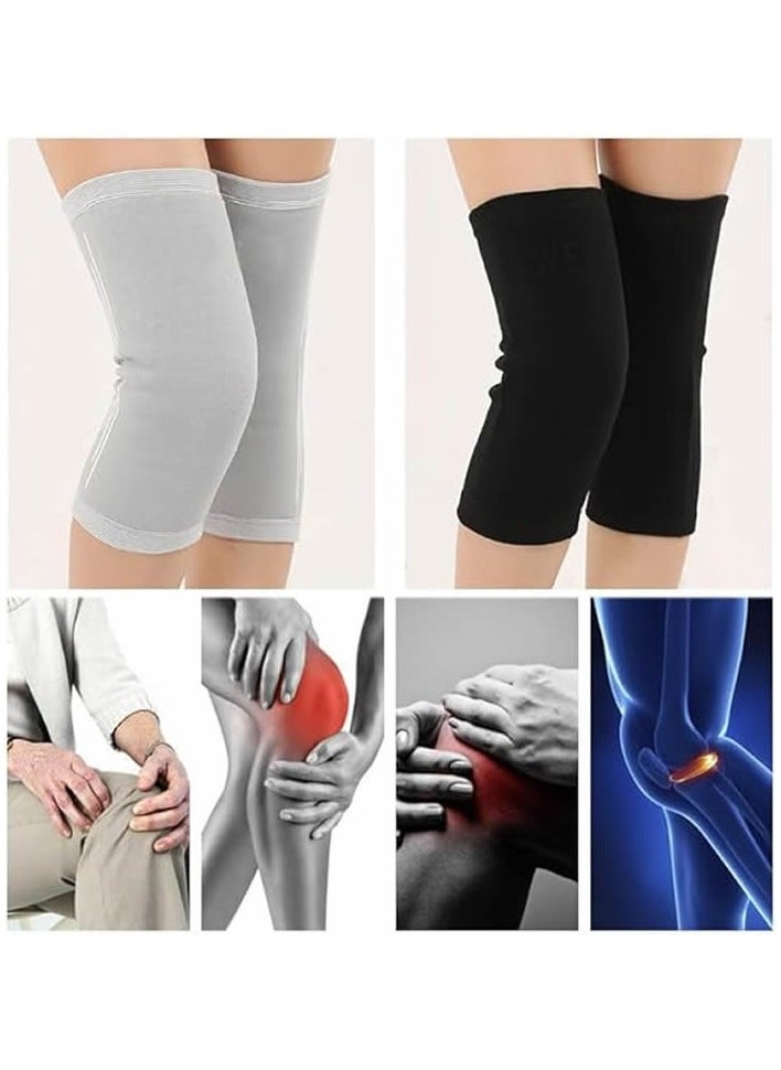 1Pair Cashmere Winter Warm Thermal Knee Leg Sleeve Knee Brace Support Pads for Outdoor Sports (XL Size)