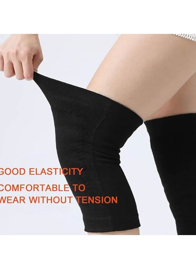 1Pair Cashmere Winter Warm Thermal Knee Leg Sleeve Knee Brace Support Pads for Outdoor Sports (XL Size)