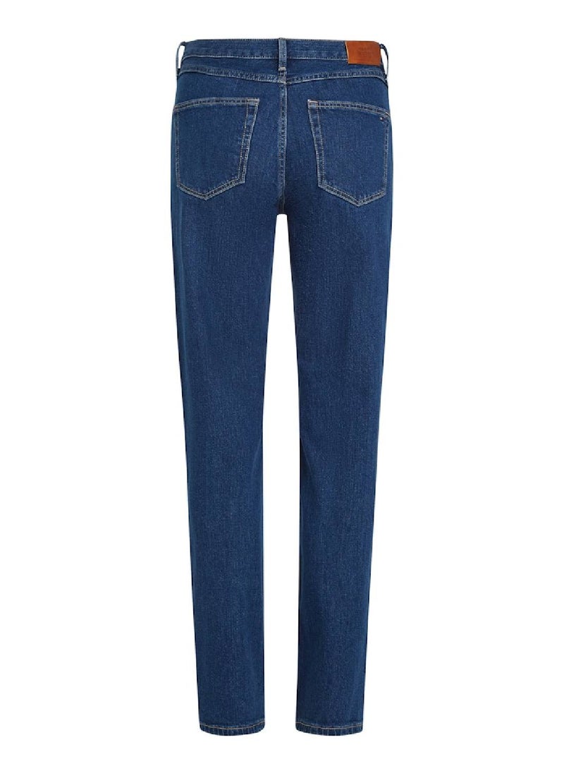 Mid Rise Straight Leg Jeans