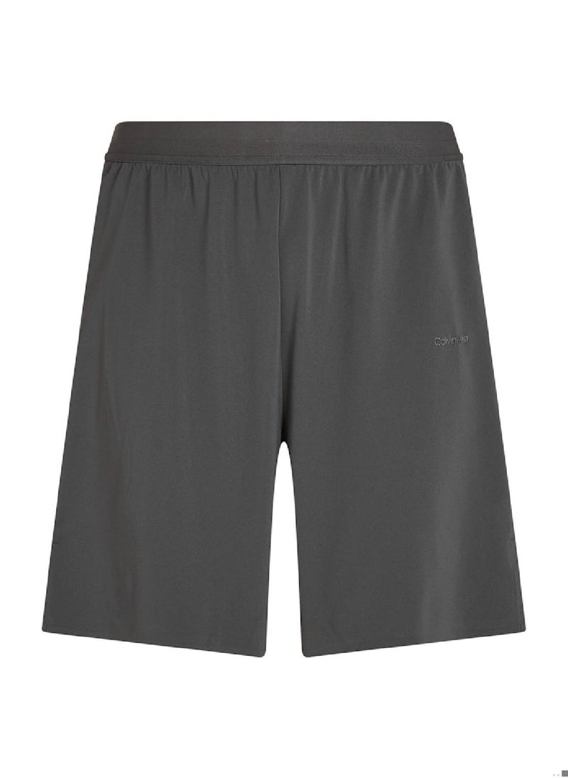 Men's Gym Shorts - Polyester, Grey