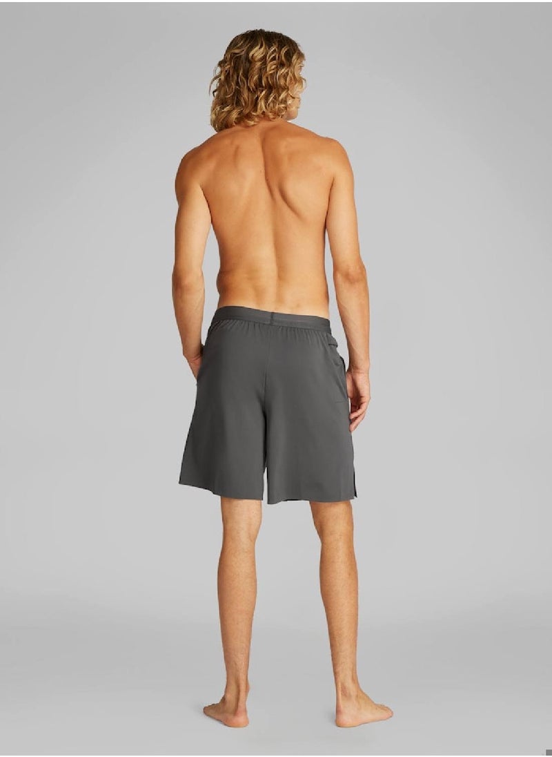 Men's Gym Shorts - Polyester, Grey