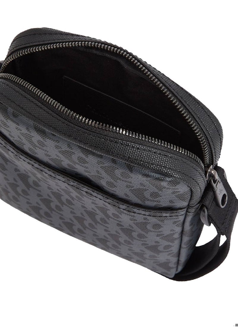 Men's Reporter Crossover Bag - Faux Leather, Black