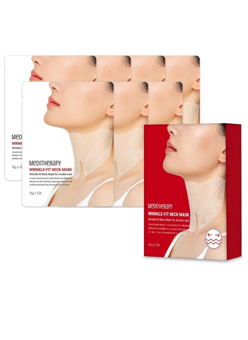 MEDITHERAPY Wrinkle fit Korean Mesh Sheet Masks for Neck | 7EA