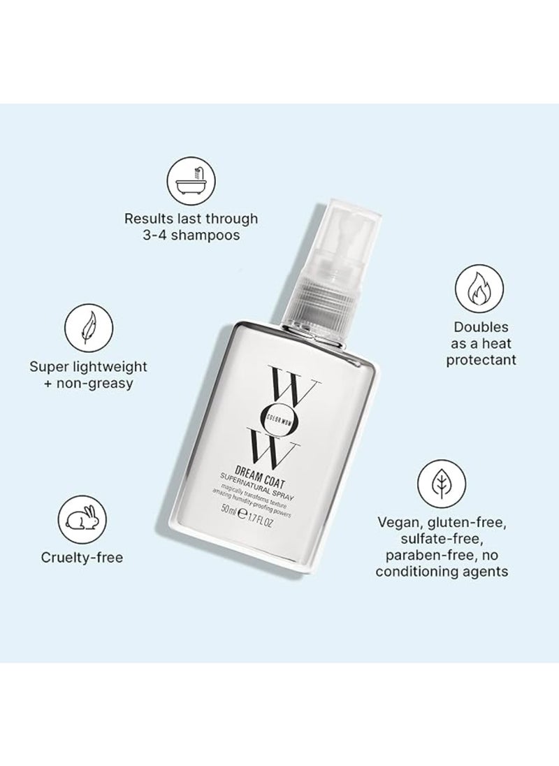 Dream Coat Supernatural Spray, 50ml – Travel-Friendly Anti-Frizz Hairspray for Humidity Protection