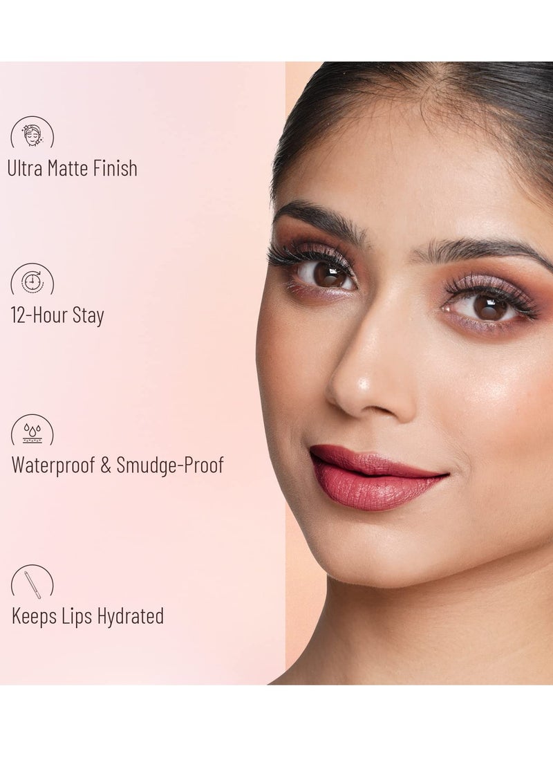 Swiss Beauty Matte Long Lasting Crayon Lipstick Ash Red 3.5G