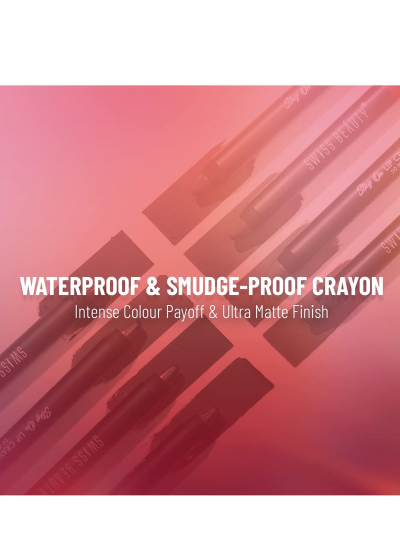 Swiss Beauty Matte Long Lasting Crayon Lipstick Ash Red 3.5G