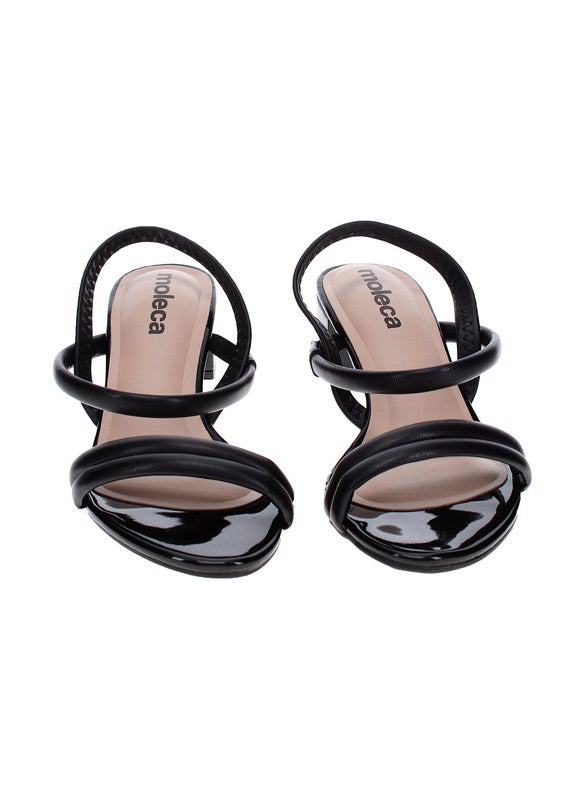 Moleca Ladies Sandals With Back Strap Black | Made In Brazil
