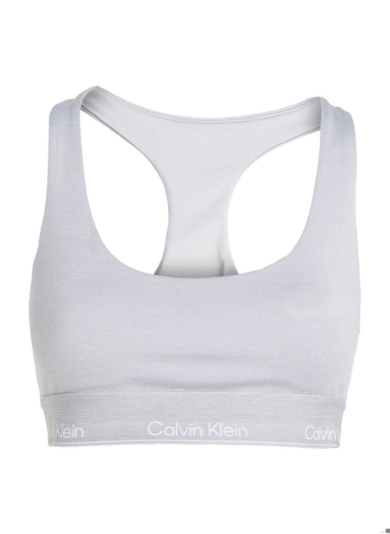 Women's Medium Impact Sports Bra - Polyester, Grey