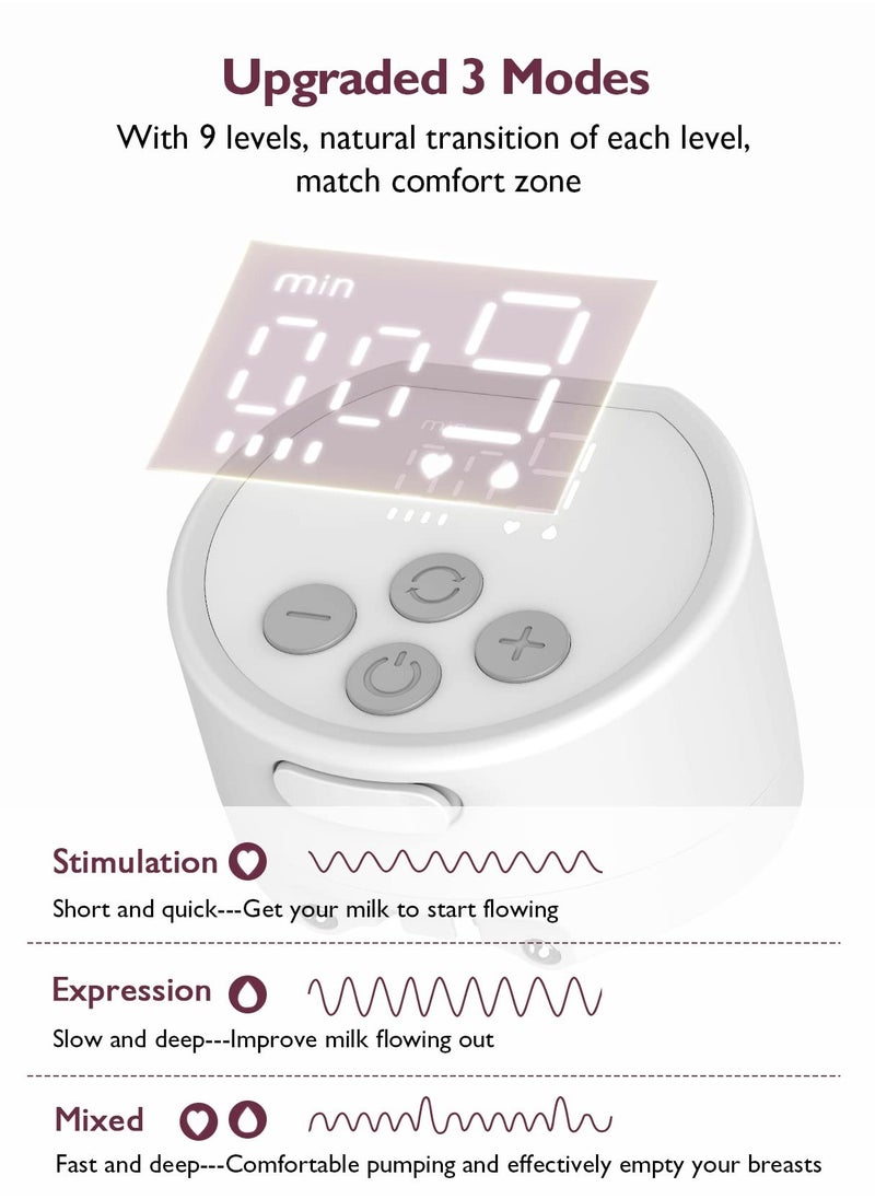 S12 Pro Portable Double Electric Breast Pump, Low Noise, Smart Display, 3 Modes 9 Levels