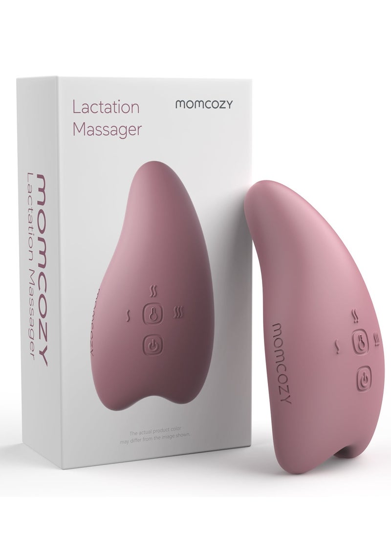 Warming Lactation Massager 2-in-1, Soft Breast Massager for Breastfeeding, Heat + Vibration Adjustable for Clogged Ducts, Improve Milk Flow, Engorgement