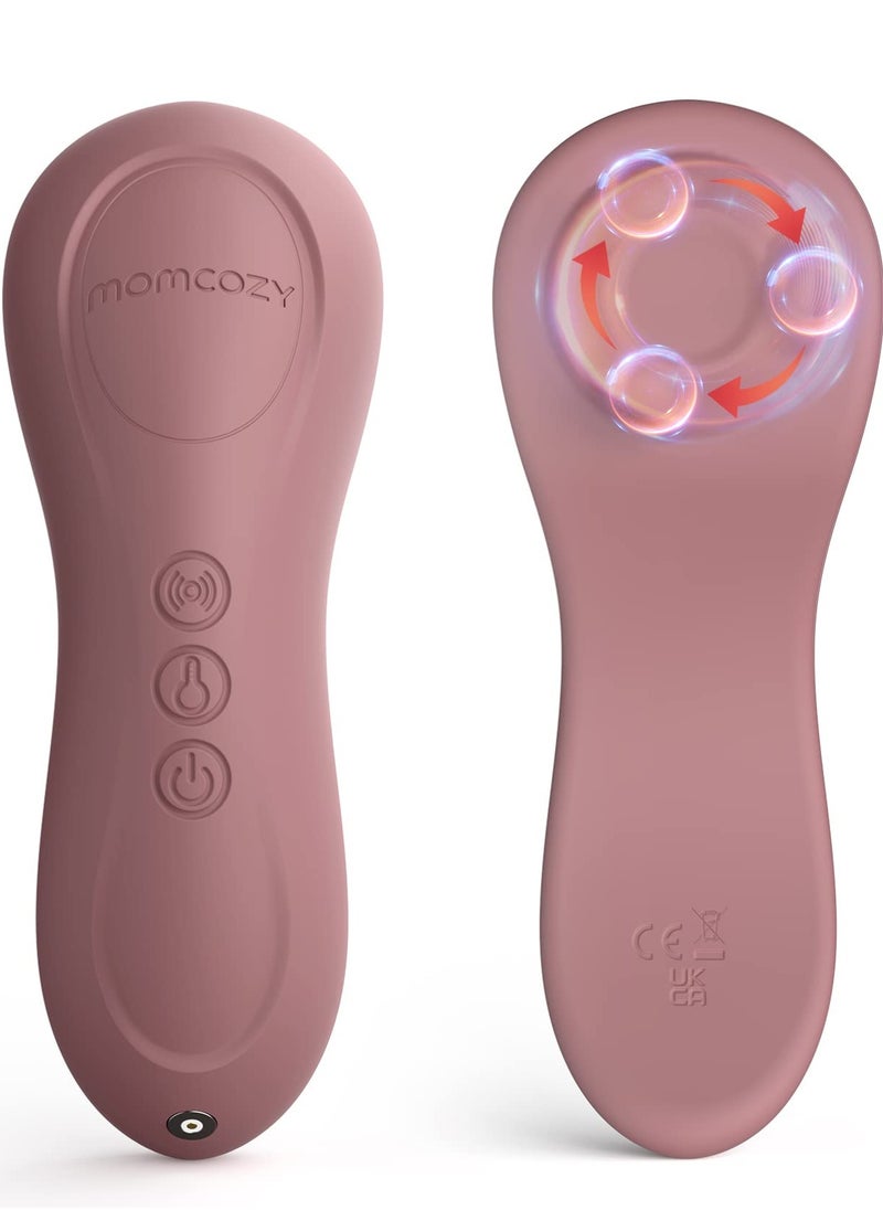 Kneading Lactation Massager with Heat, 3-in-1 Real-Like Massage for Relieve Clogged Ducts, Breast Massager Warming for Breastfeeding, Improve Milk Flow, Dusty Rose