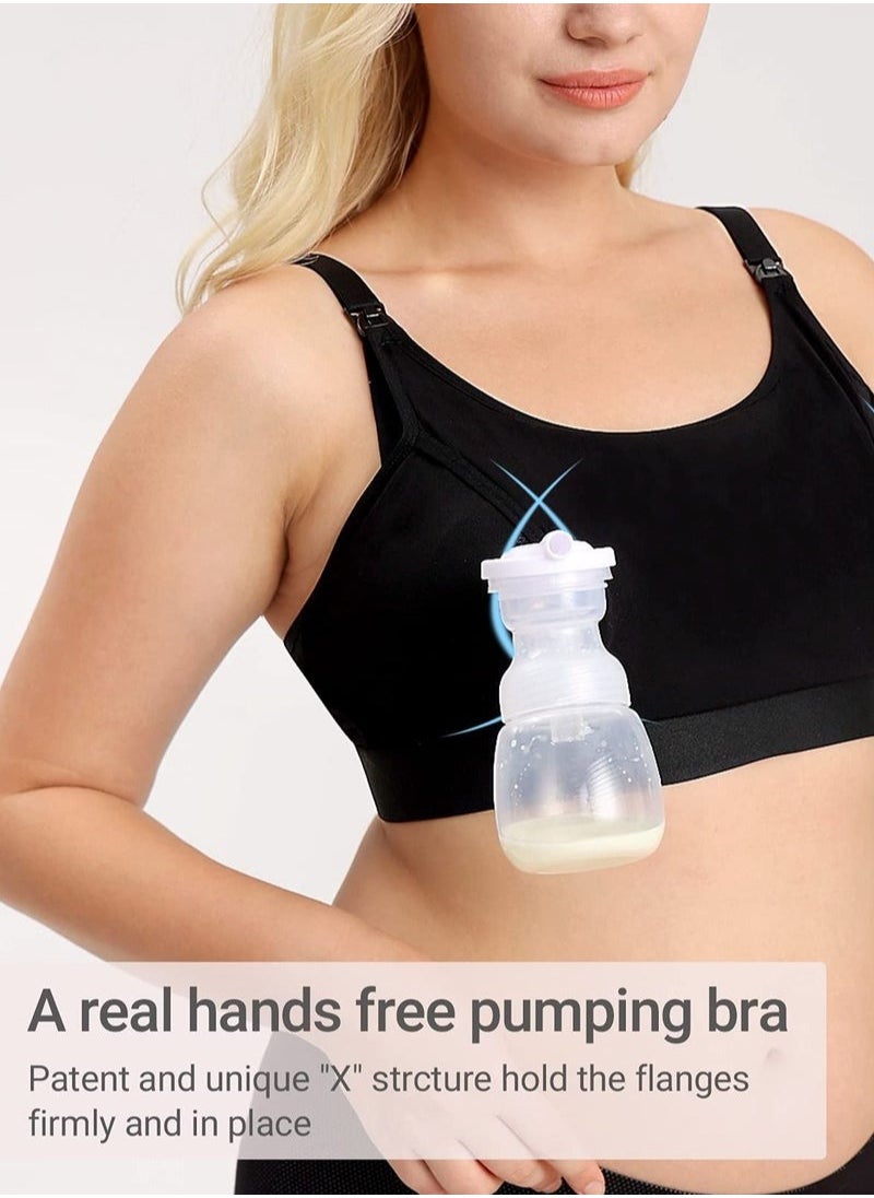 Hands Free Pumping Bra, Adjustable Breast-Pump Holding and Nursing Bra