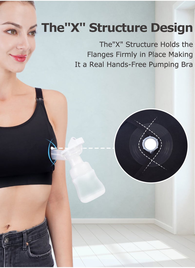 Hands Free Pumping Bra, Adjustable Breast-Pump Holding and Nursing Bra