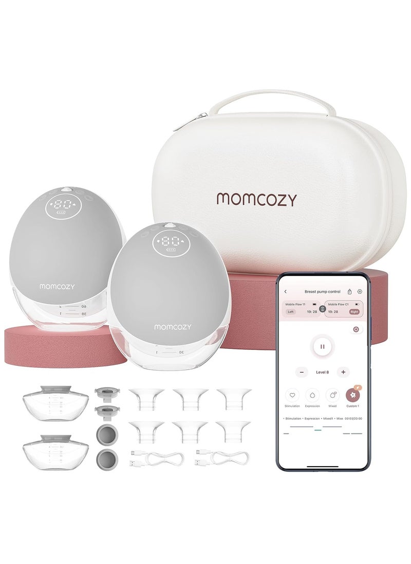 M9 Breast Pump Hands-Free Mobile Flow, App Discreet Control with Personalized Multi-Modes and 15 Levels, Independent Breastmilk Storage, Wearable M9 Breast Pump 24mm