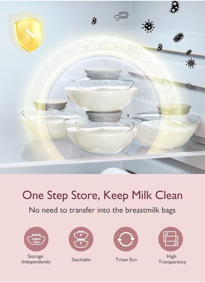 M9 Breast Pump Hands-Free Mobile Flow, App Discreet Control with Personalized Multi-Modes and 15 Levels, Independent Breastmilk Storage, Wearable M9 Breast Pump 24mm