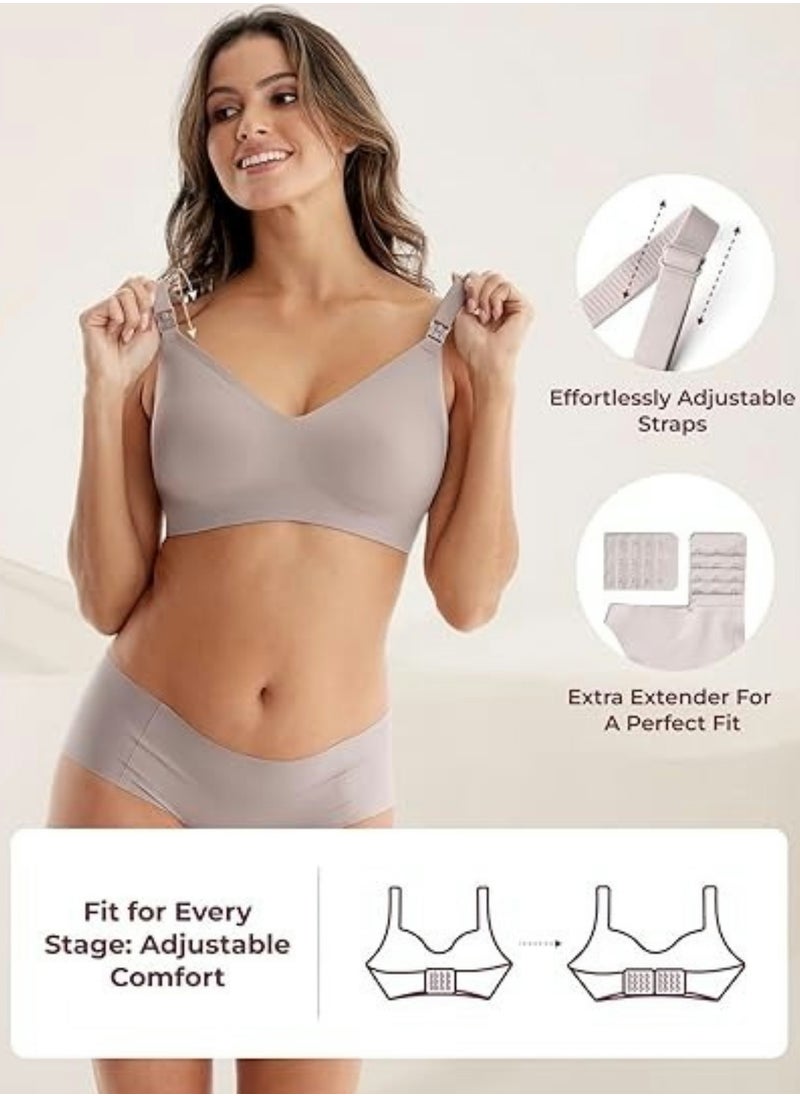 Nursing Bras for Breastfeeding, YN21 Seamless Ultra Comfort Maternity Bra, Natural Shape, Pregnancy Sleep Bralette