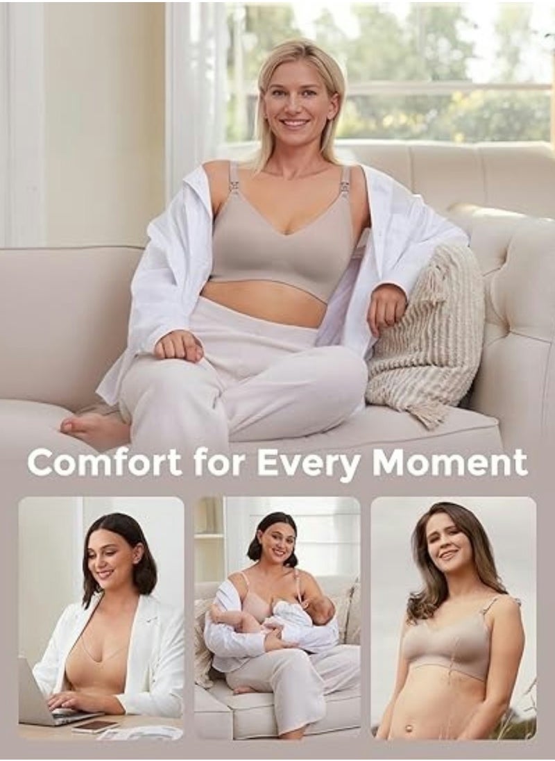 Nursing Bras for Breastfeeding, YN21 Seamless Ultra Comfort Maternity Bra, Natural Shape, Pregnancy Sleep Bralette