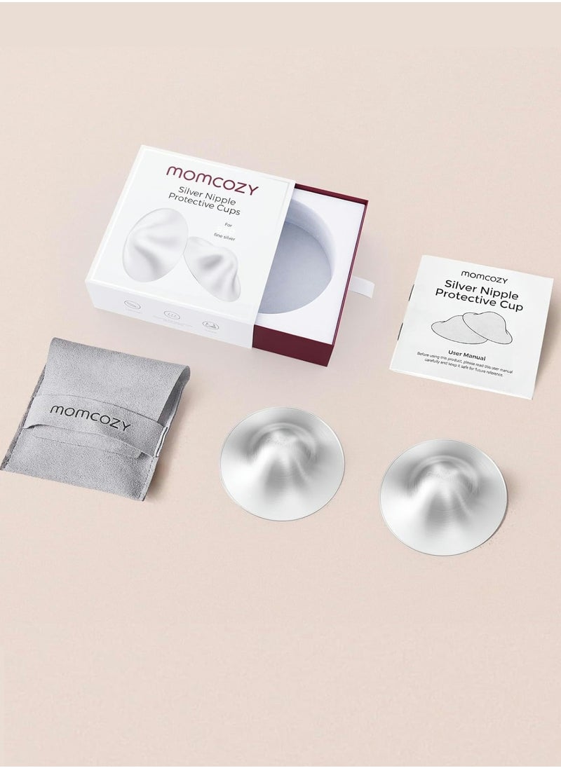 999 Silver Nursing Cups, Hole-Free Design, 999 Silver Nipple Shields, Breastfeeding Essentials, Silver Nipple Shields for Breastfeeding Newborns, Metal Nipple Shields