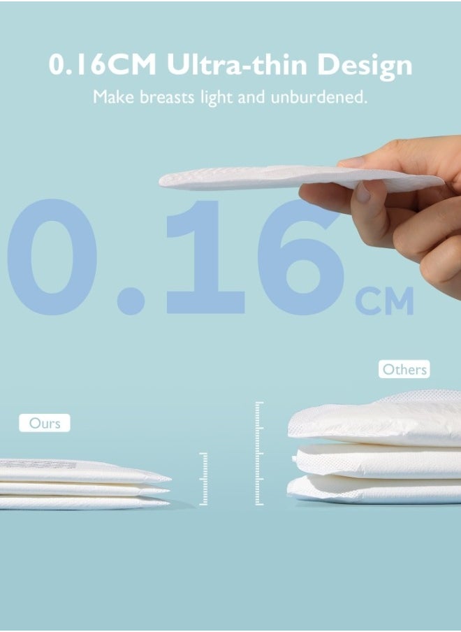 Ultra-Thin Disposable Nursing Pads, Super Absorbent and Breathable Breastfeeding Pads, Make The Breasts Light and Unburdened, 3D Shape for The Best Fit, Individually Packaged