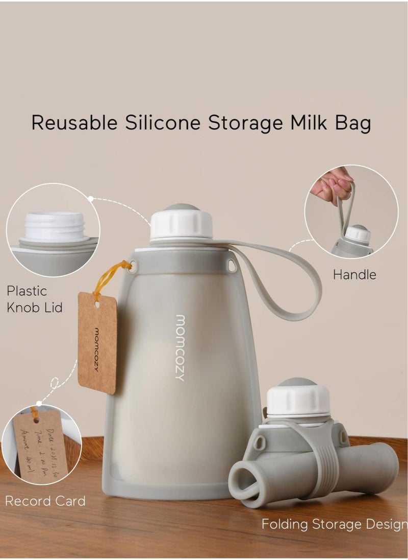 Silicone Breast Milk Bags, Reusable Breastmilk Bags for Breastfeeding, 250ml Breast Milk Saver, Leakproof Milk Freezer Storing Pouches, BPA Free