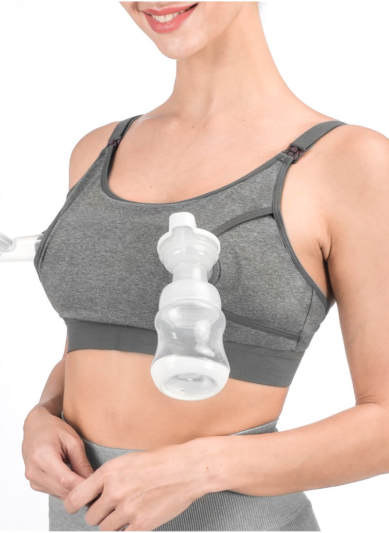 Hands Free Pumping Bra, Adjustable Breast-Pump Holding and Nursing Bra