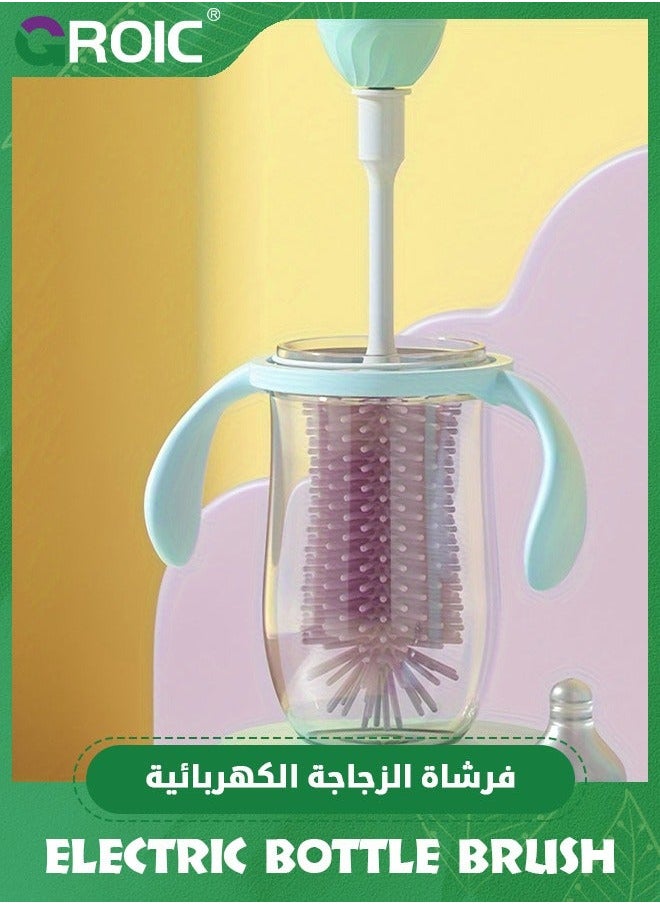 Electric Baby Bottle Cleaning Brush Set,Rechargeable with Straw Cleaner,Water Kit, Nipple Brush,Silicone