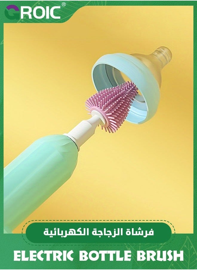 Electric Baby Bottle Cleaning Brush Set,Rechargeable with Straw Cleaner,Water Kit, Nipple Brush,Silicone