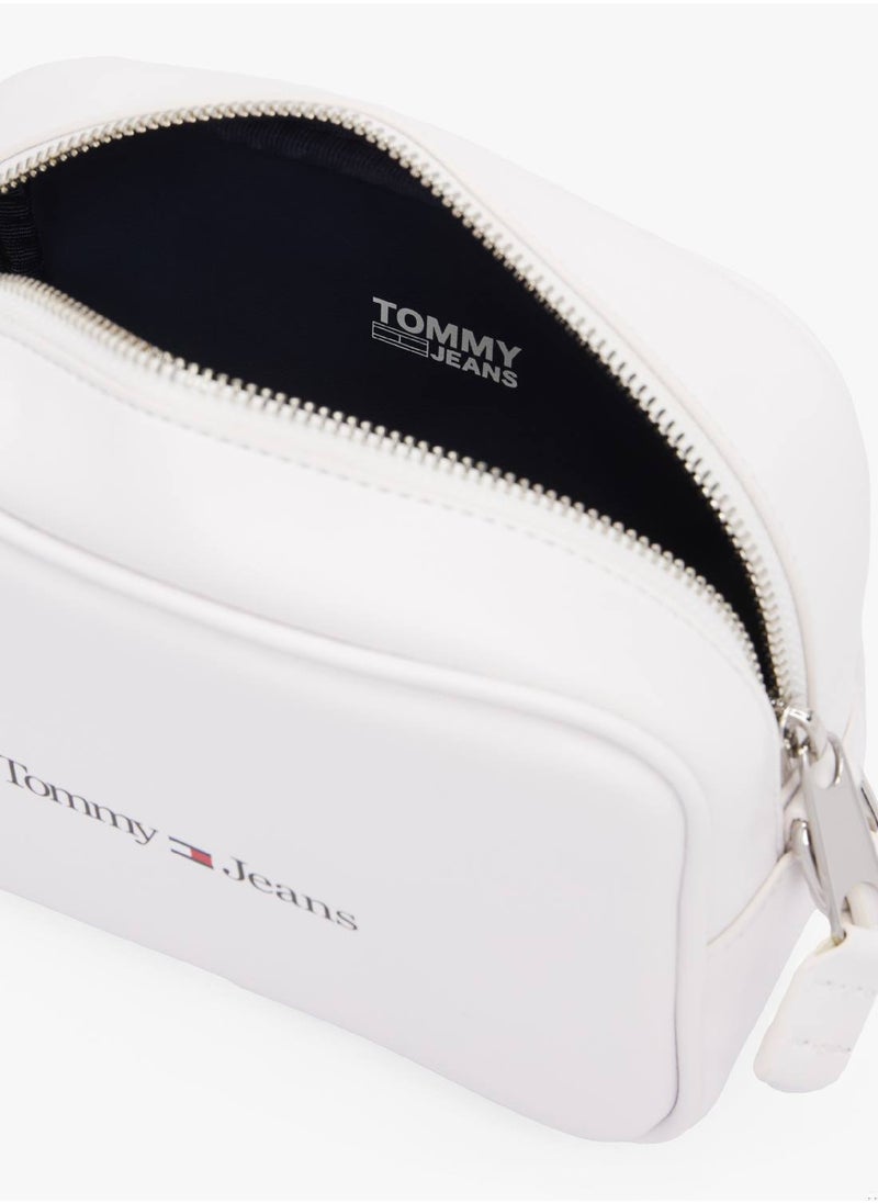 Women's Camera Bag - Faux Leather, White
