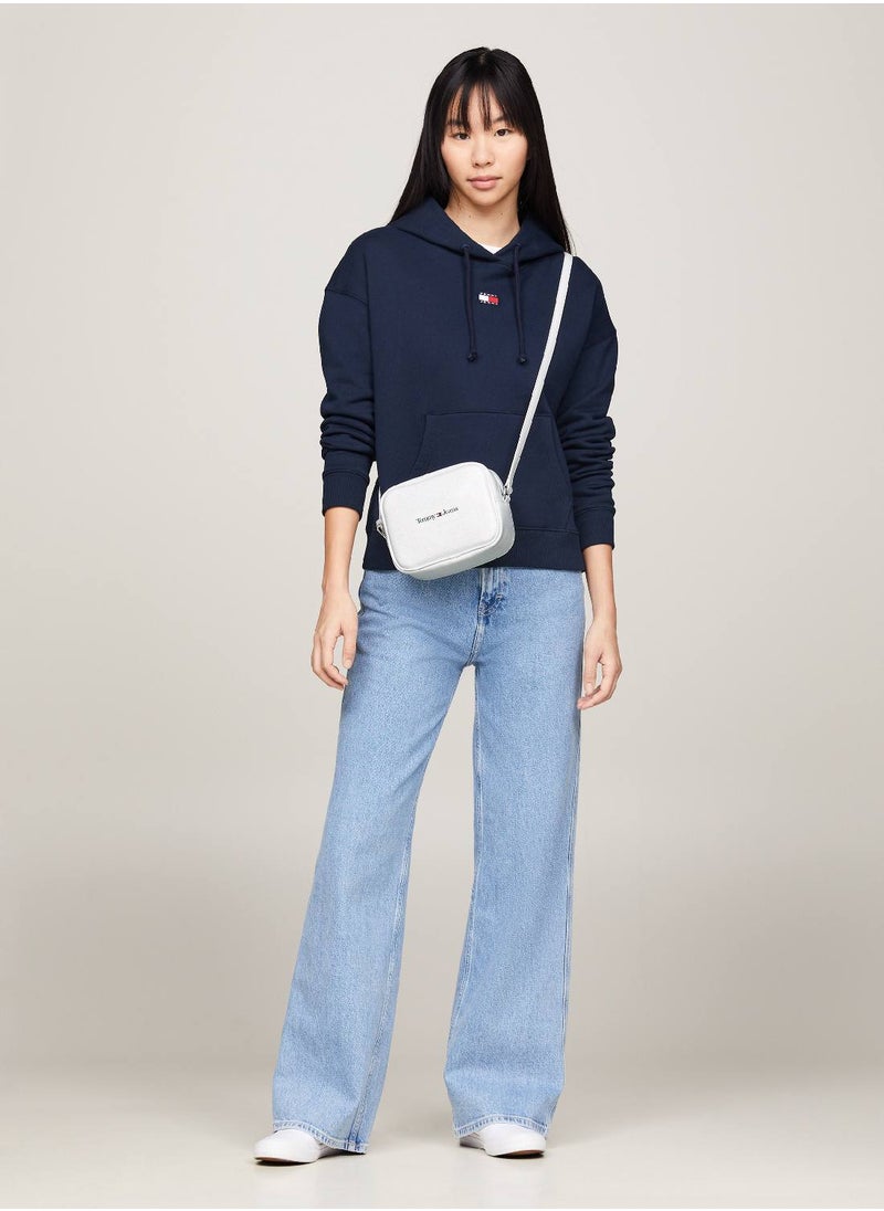 Women's Camera Bag - Faux Leather, White