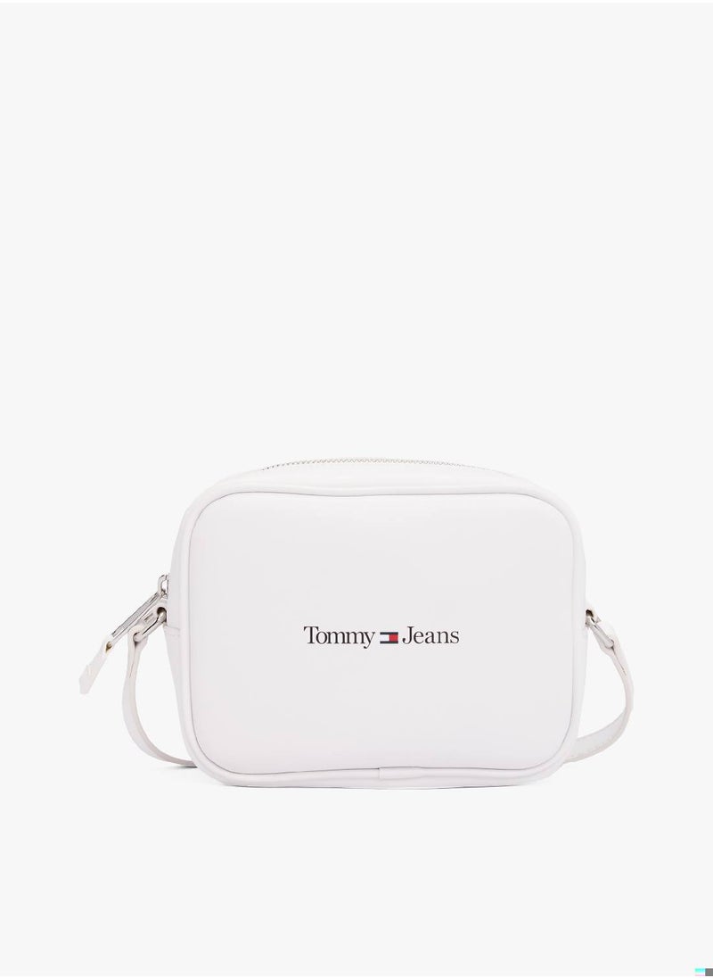 Women's Camera Bag - Faux Leather, White