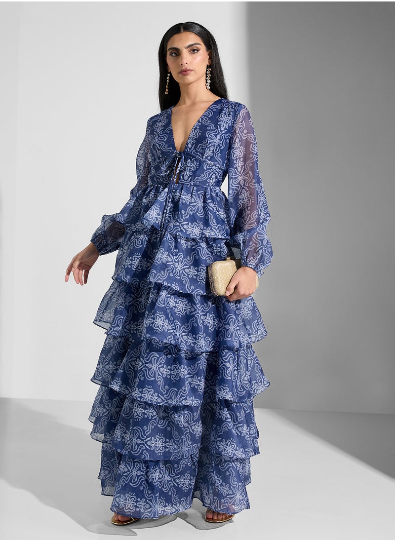 Floral Ruffled Maxi Dress