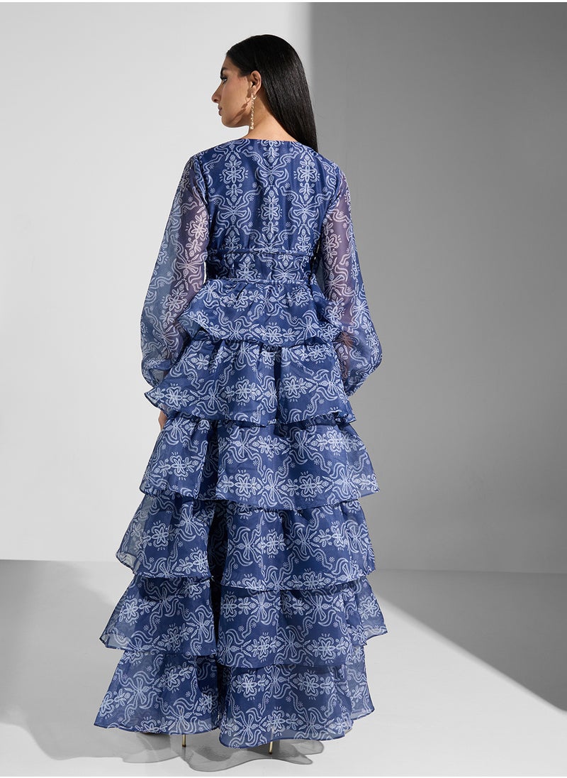 Floral Ruffled Maxi Dress