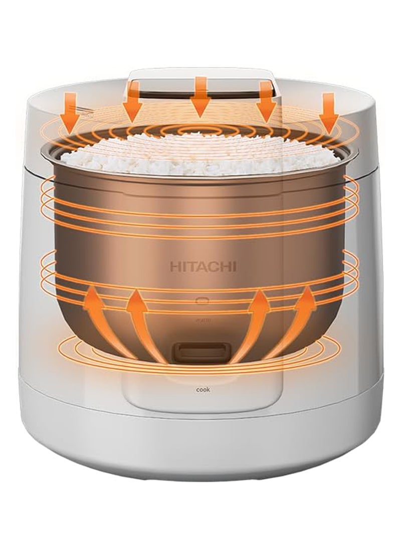 Rice Cooker 800W-950W Cooking Power, Non-stick inner pot, LED Light Display, Easy to Clean after Cooking, Keeps your food warm for up to 12 hours 1.8 L 800 W RZS18MNW White