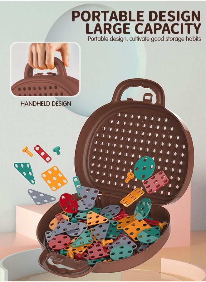 329 PCS Educational Construction Toys with Electric Drill Building Creative Puzzle Kit 2D 3D Blocks Games Tool Kits Develop Fine Motor Skills