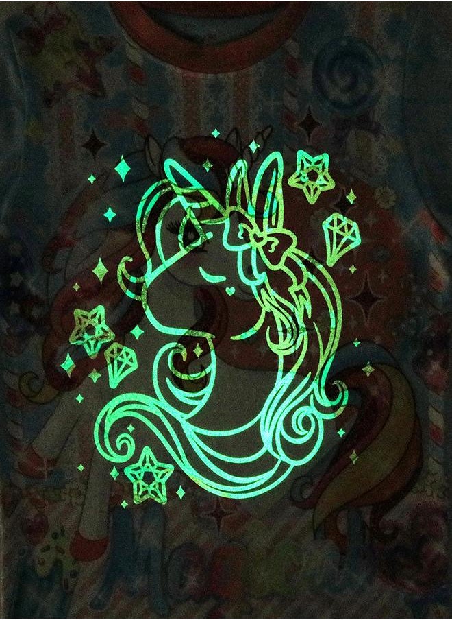 Magical Unicorn Glow-in-the-Dark PJs for Girls