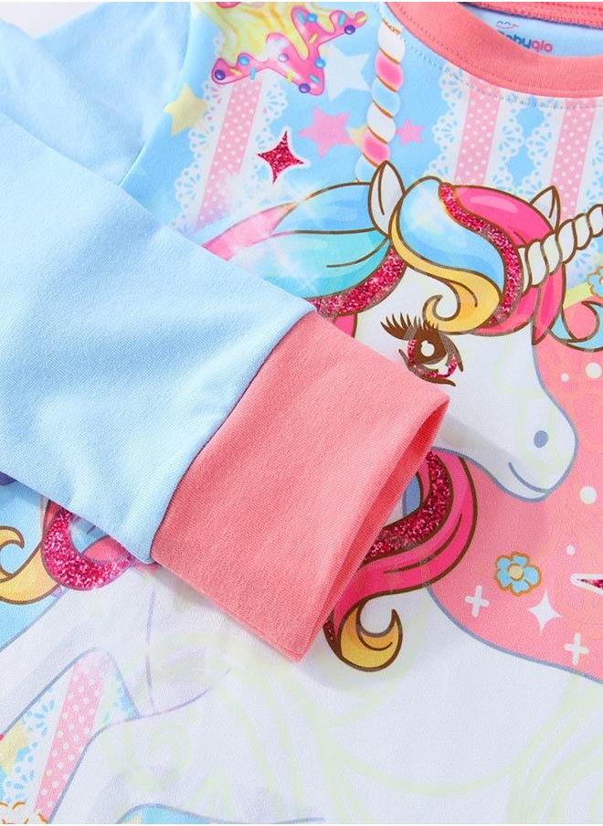 Magical Unicorn Glow-in-the-Dark PJs for Girls