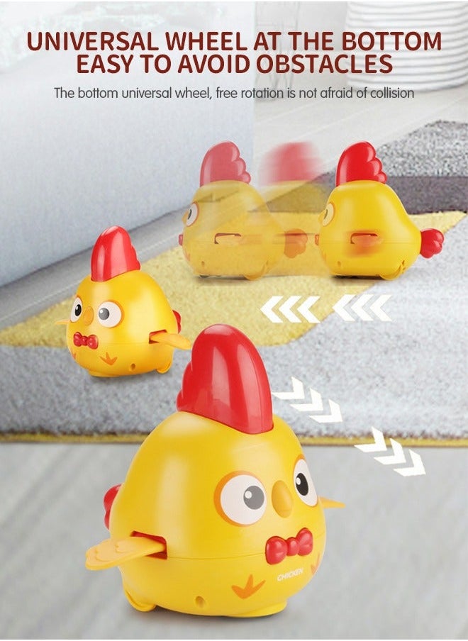 Crawling Chicken Baby Toys with Music, Glowing Sensory Toys, for Toddlers, Interactive Toddlers Sensor Obstacle Avoidance, Fun Moving