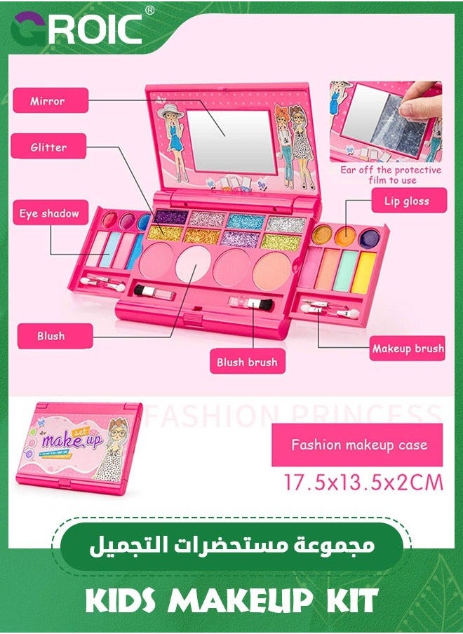 Kids Makeup Kit for Girl,Washable Girls Toy Little Girl Princess,Safe Non-Toxic Make Up Girls,Play Safety with Mirror