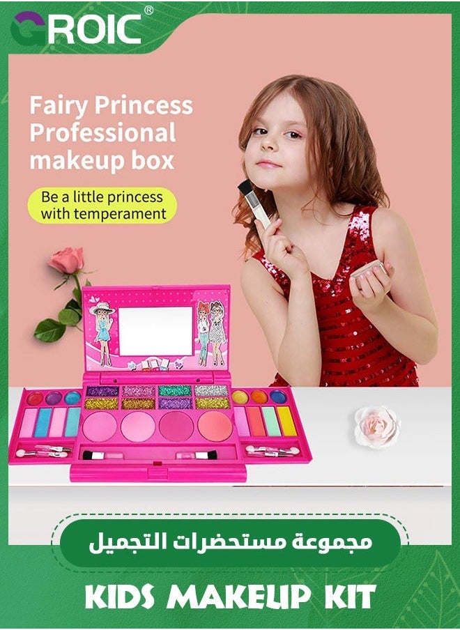 Kids Makeup Kit for Girl,Washable Girls Toy Little Girl Princess,Safe Non-Toxic Make Up Girls,Play Safety with Mirror