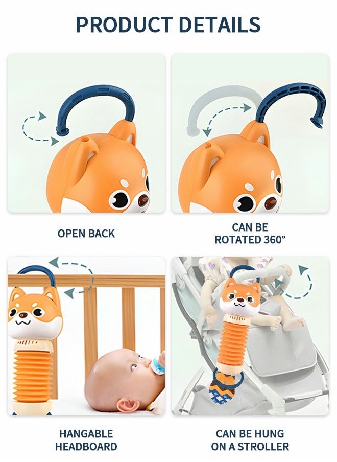 Cute Puppy Music Light Hand Crank Baby Organ, Accordion Toy, Cartoon Animal Toy With Light, Educational Early Education Auditory Tactile Exercise