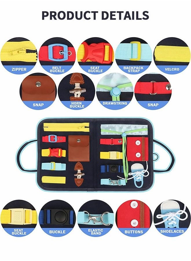 Toddler Busy Board Toy, Sensory Travel Toy for Fine Motor Skill, Early Education Aids Montessori Toys Kids Activities, Book Gifts