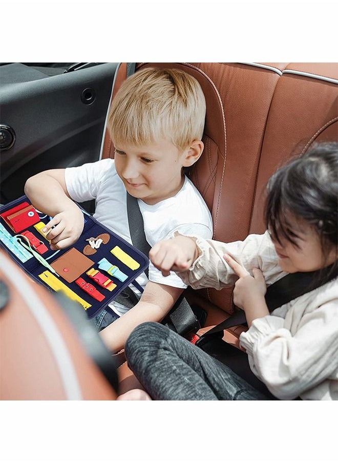 Toddler Busy Board Toy, Sensory Travel Toy for Fine Motor Skill, Early Education Aids Montessori Toys Kids Activities, Book Gifts