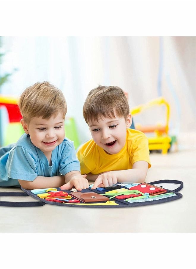 Toddler Busy Board Toy, Sensory Travel Toy for Fine Motor Skill, Early Education Aids Montessori Toys Kids Activities, Book Gifts