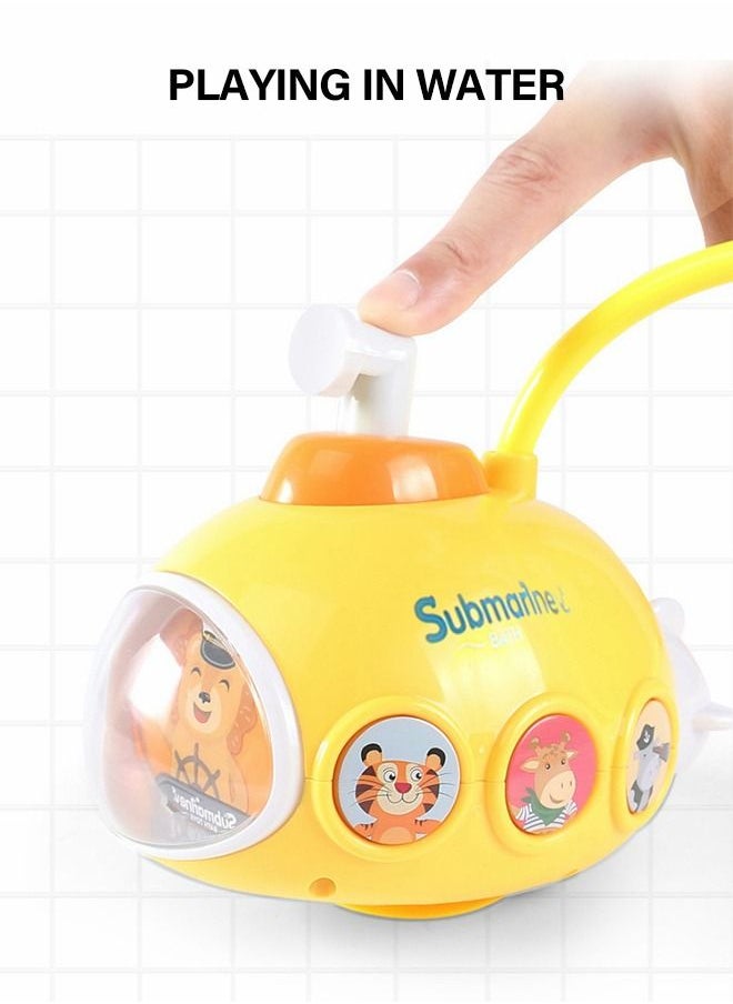 Automatic Submarine Water Spray Bath Toy with 4pcs Floating Yellow Duck