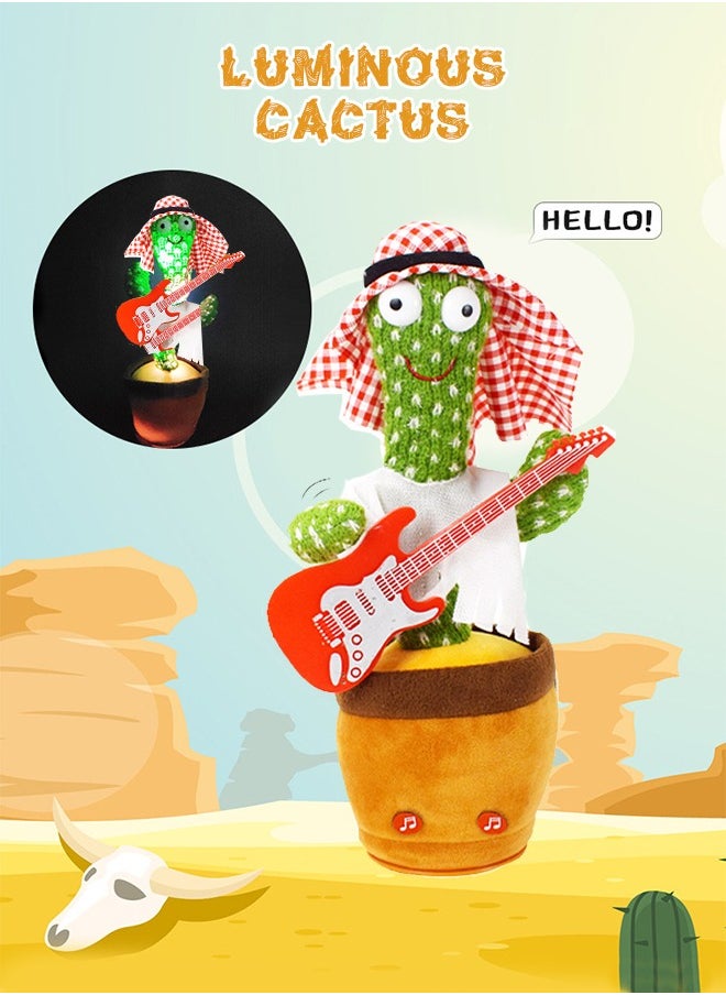 Dancing Cactus Sing Dance Record Learn Words Shine and Twist Plush Toys For Kids