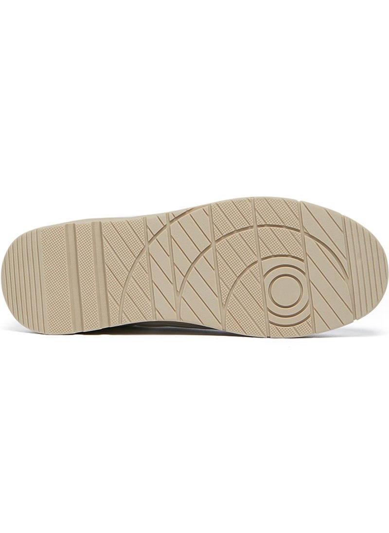 Women's Beige Low-Top Sneakers - Lightweight, Comfortable Casual Shoes