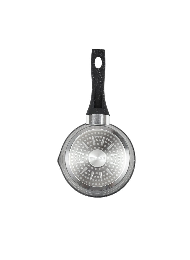 Royalford 16 cm Smart Granite Series Milk Pan- RF11833/ Forged Aluminum Body with Nonstick Coating, Stylish Design with Soft Touch Handle Black